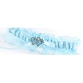 HBH™ With All My Heart Blue Garter With Chiffon Ruffles