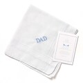 HBH™ Dad Handkerchief With Blue Embroidery, White
