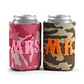 HBH™ 4 1/4(H) Mr. and Mrs. Camo Can Cooler Set, Green/Pink