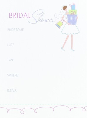 HBH™ Bridal Shower Gifts Invitations; White/Pink