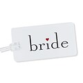 HBH™ 4 1/4 x 2 1/4 Bride Luggage Tag With Clear Plastic Strap; White