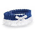 HBH™ Petite Garter With White Bows and Delicate Lace Trim, Royal Blue