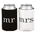 HBH™ 4 1/4(H) Mr. and Mrs. Can Coolers, Black/White