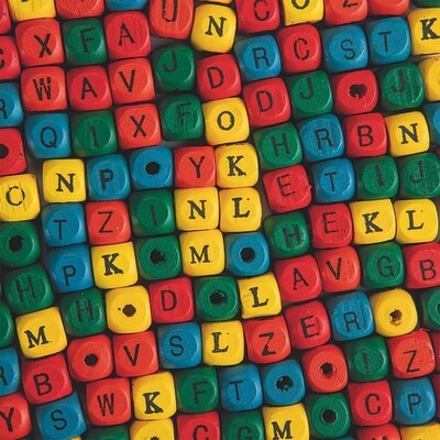 S&S® Wooden Alpha Beads, 312/Pack