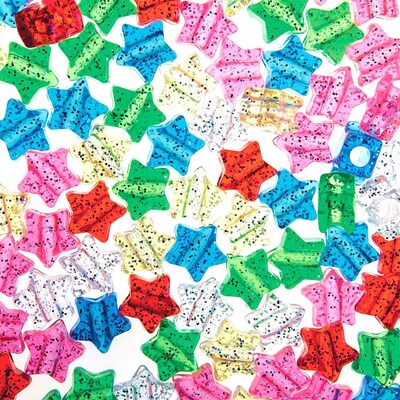 S&S® Glitter Star Beads Bag, 425/Bag