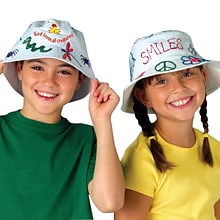 Color-Me Bucket Hats, White (FA3374)