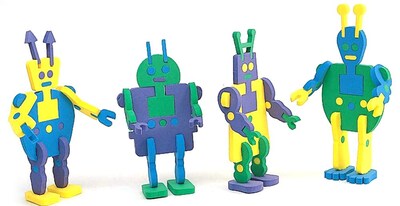 S&S Worldwide Super Foam Alien Robots Craft Kit, 12/Pack