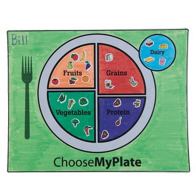 S&S Worldwide MyPlate Coloring Placemats Craft Kit, 48/Pack