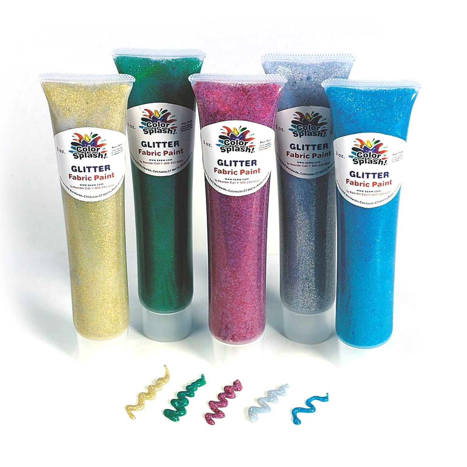 Color Splash® 3 oz. Glitter Fabric Paint Set