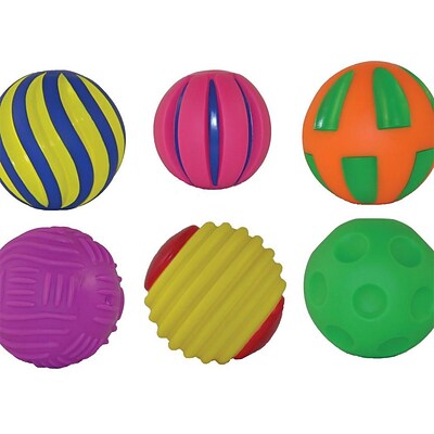 Get Ready Kids Tactile Squeak Balls; 6/Set