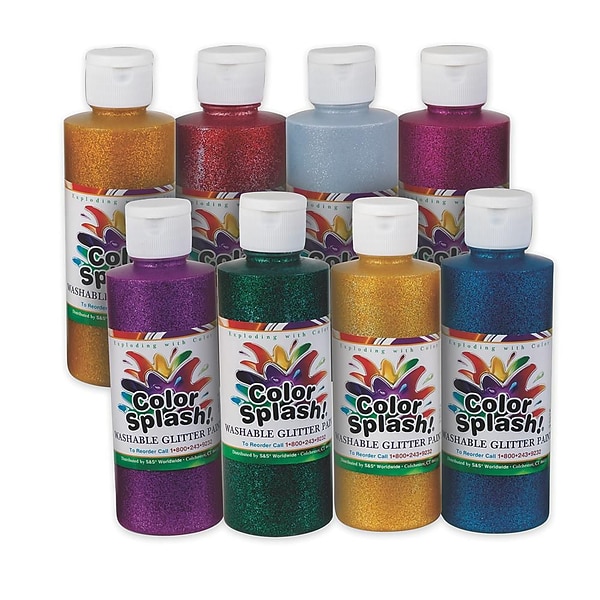 Color Splash® 8 oz. Washable Glitter Paint, Assorted Colors