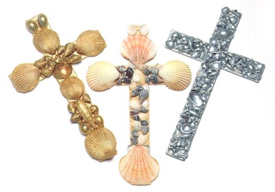S&S® Shell Crosses Craft Kit, 24/Pack
