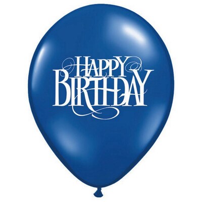 Pioneer Balloon 11 Happy Birthday Superscript Balloon, 100/Pack