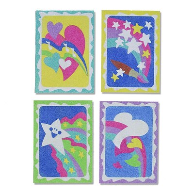 S&S 5 x 7 Hearts and Stars Sand Art Board, 12/Pack (SP3955)