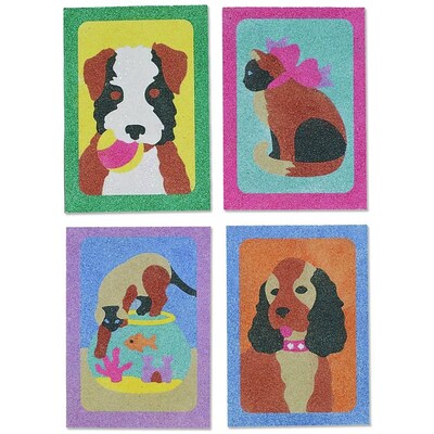 S&S® 5 x 7 Dogs & Cats Sand Art Board, 12/Pack