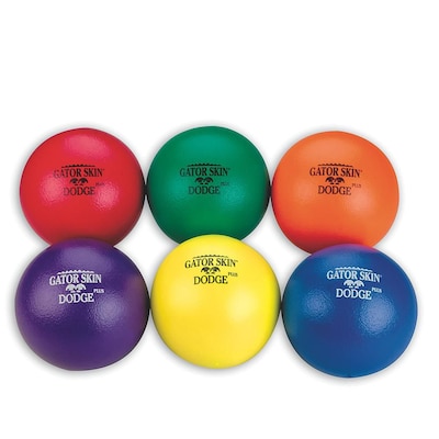 Gator Skin® Dodge Plus Middle School Dodgeball, 6 1/2(Dia.), Assorted, 6/Set