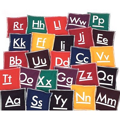 S&S® 5 Square Alphabet Bean Bags, 26/Set