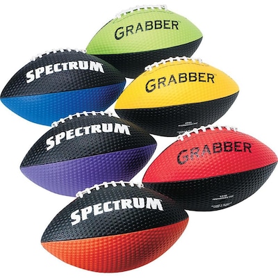 Spectrum Grabber Footballs, 10 1/2L, Assorted, 6/Set