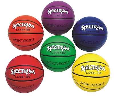 Spectrum 28-1/2 Lite-80 Basketball, Assorted Colors, 6/Pack (W9176002)