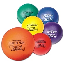 Gator Skin® Official Adult Dodgeball, 8.3(Dia.), Assorted, 6/Set
