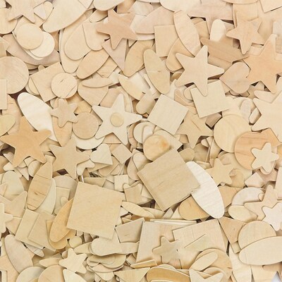 S&S® 7 Designs Wood Craft Shapes, Natural, 1000/Pack (WD7562)