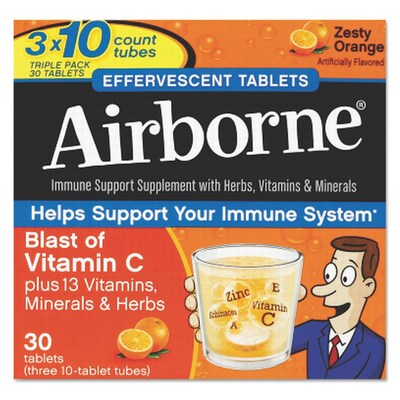 Airborne® Immune  Support Supplement Effervescent Tablets, Orange, 30 Tablets/Pack  (47865-10030)