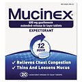 Mucinex® Regular Strength Expectorant Tablets, 12 Hour Relief, 20/Pack (63824-00820)