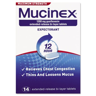Mucinex Max Strength Expectorant, 14 Tablets/Box (6382402314)