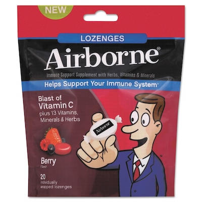 Airborne® Immune  Support Supplement Lozenges, Berry, 20 Lozenges/Pack (47865-18591)