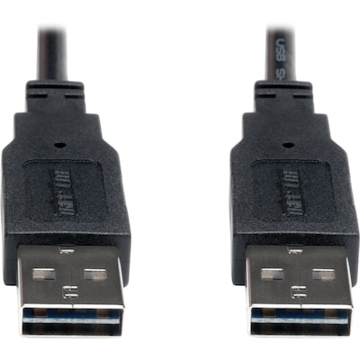 Tripp Lite Universal Reversible 3 USB 2.0 A/A Male USB Cable; Black