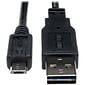 Tripp Lite 6' Universal Reversible USB 2.0 A Male to Micro USB B Male USB Cable; Black