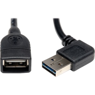 Tripp Lite 1.5 Universal Reversible USB 2.0 Right/Left Angle Extension Cable, Black152