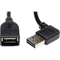 Tripp Lite 1.5 Universal Reversible USB 2.0 Right/Left Angle Extension Cable; Black