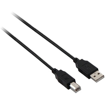 V7® 10 USB 2.0 A/B Male USB Cable; Black