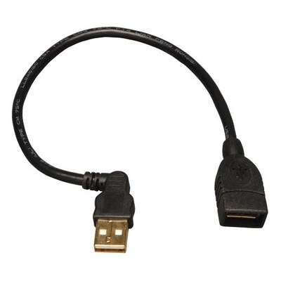 Tripp Lite 10 USB 2.0 A Left Angle Male to USB 2.0 A Female Extension Cable; Black