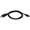 QVS® 1 USB 2.0 Type A Male to Mini B Male Sync and Charger Replacement Cable; Black