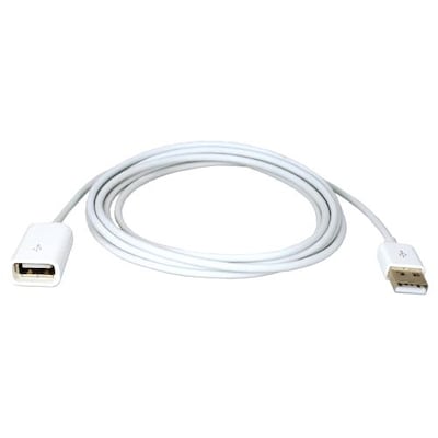 QVS® 3.3 USB Male/Female Dock Sync and Charger Extension Cable; White