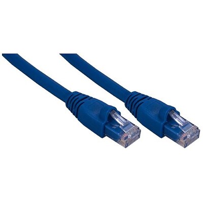 QVS® 7 Cat6a RJ45 10Gigabit Ethernet Patch Cord; Blue