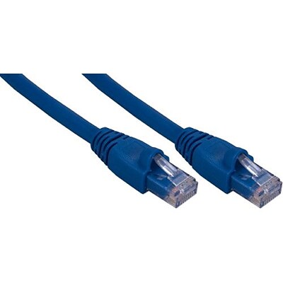 QVS® 50 Cat6a RJ45 10Gigabit Ethernet Patch Cord; Blue