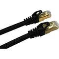 QVS® 3 Cat7 RJ45 10Gbps S-STP Flexible Molded Patch Cord; Black