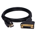 QVS® 3.28 DVI Female to Locking HDMI Male Adaptor; Black