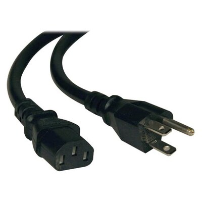 Tripp Lite 15 NEMA 5-15P to IEC-320-C13 Power Cord; Black