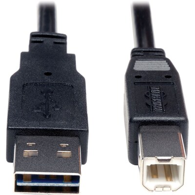 Tripp Lite 3 Universal Reversible USB 2.0 A/B Male USB Cable; Black