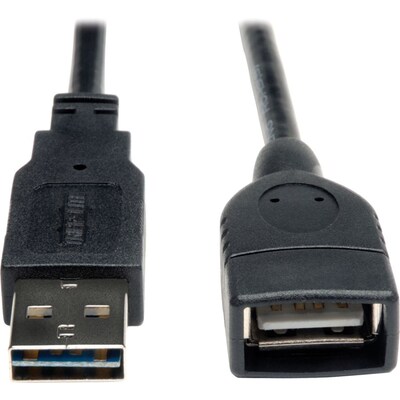 Tripp Lite 1 Universal Reversible USB 2.0 A Male to A Female Extension Cable; Black
