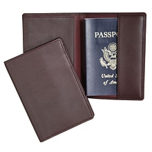 Royce Leather Passport Holder, Burgundy