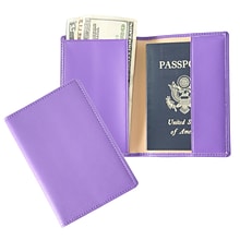 Royce Leather Passport Holder, Purple