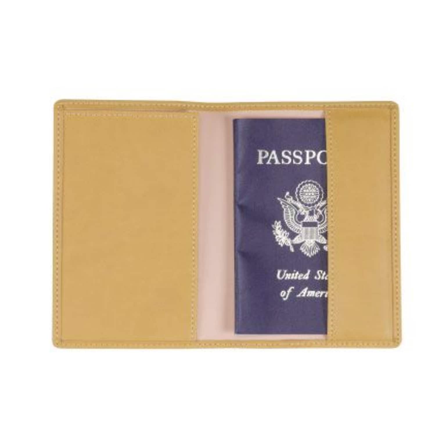 Royce Leather Plain Passport Jacket, Mustard