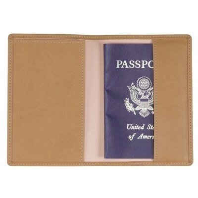 Royce Leather Plain Passport Jacket, Tan