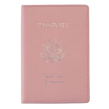 Royce Leather Foil Stamped Passport Jacket, Carnation Pink