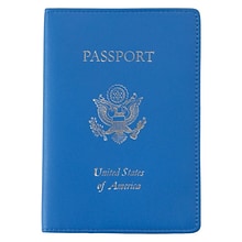 Royce Leather Foil Stamped Passport Jacket, Royce Blue